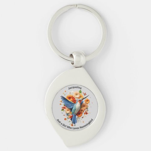 Just A Girl Who Loves Hummingbird Personalize Name Keychain