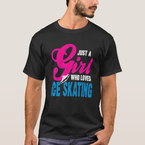 Just A Girl Who Loves Ice Skating Vintage Present T_Shirt