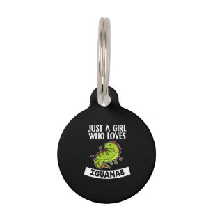 Just A Girl Who Loves Iguanas Cute Lizard Iguana Pet ID Tag