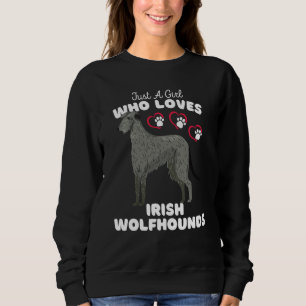 Just A Girl Who Loves Irish Wolfhounds Cute Kids T Sweatshirt
