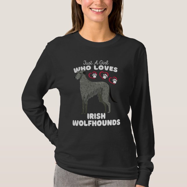 Just A Girl Who Loves Irish Wolfhounds Cute Kids T T-Shirt (Front)