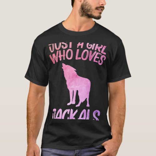 Just A Girl Who Loves Jackals Gift For Women Coyot T_Shirt