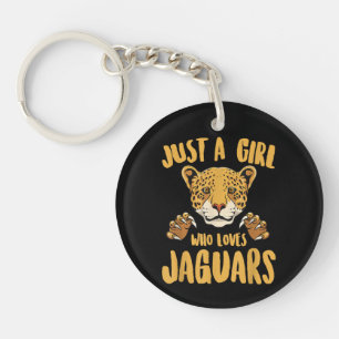 Just a Girl Who Loves Jaguars Funny Jaguar Women G Keychain