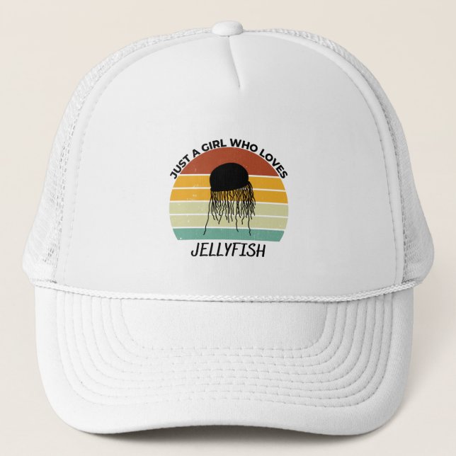 Just a girl who loves jellyfish trucker hat (Front)
