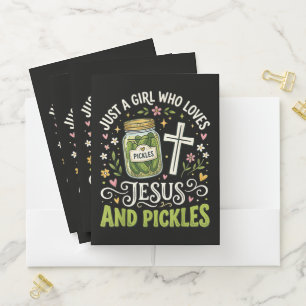 Just A Girl Who Loves Jesus and Pickles Pocket Folder