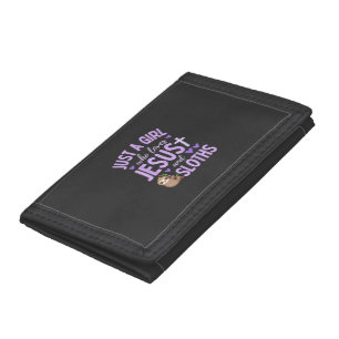 Just A Girl Who Loves Jesus and Sloths Christian C Trifold Wallet
