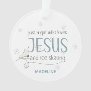 Just a Girl who loves Jesus & Ice Skating Photo Ornament