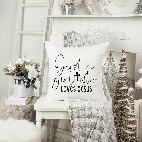Just A Girl Who Loves Jesus Personalized Throw Pillow