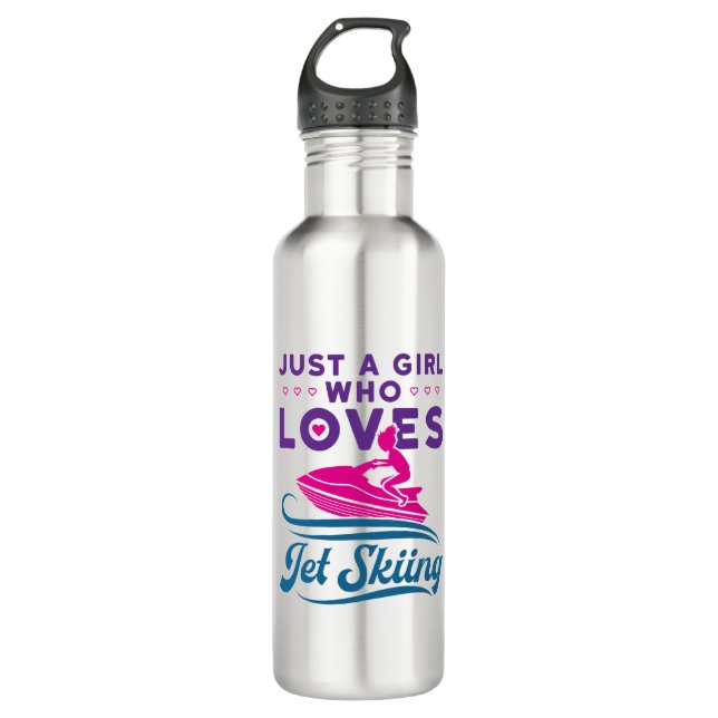 Just a Girl Who Loves Jet Skiing PWC Stainless Steel Water Bottle (Front)