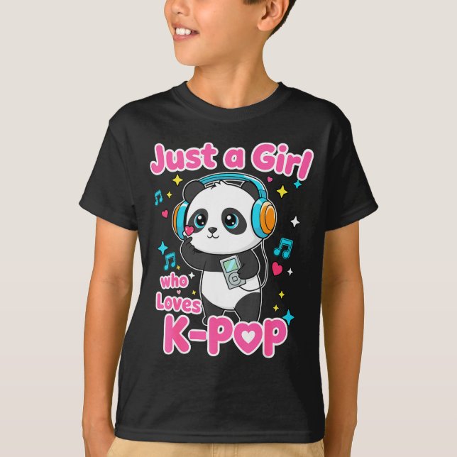 Just A Girl Who Loves K-p Cute Panda  T-Shirt (Front)