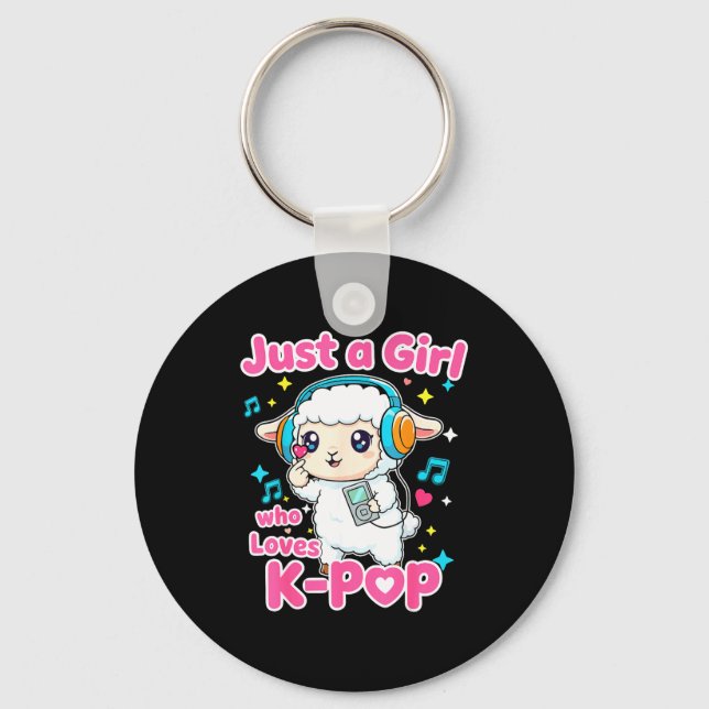 Just A Girl Who Loves K-p Cute Sheep  Keychain (Front)