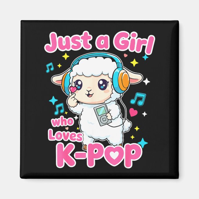 Just A Girl Who Loves K-p Cute Sheep  Magnet (Front)