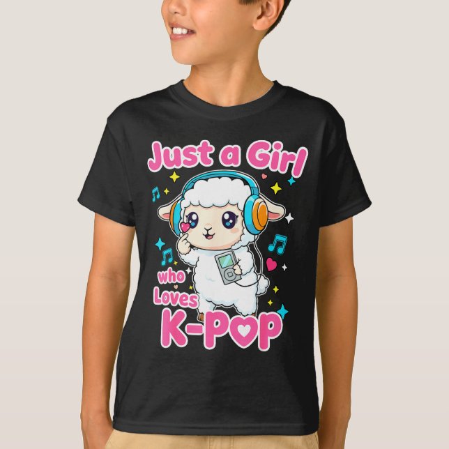 Just A Girl Who Loves K-p Cute Sheep  T-Shirt (Front)