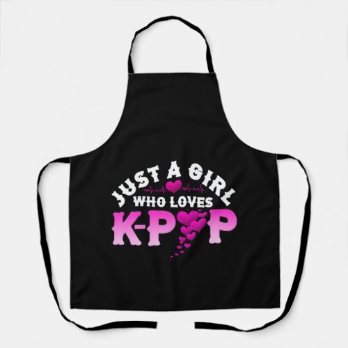 Just A Girl Who Loves K_Pop Finger Heart KPop Apron