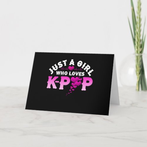 Just A Girl Who Loves K_Pop Finger Heart KPop Card