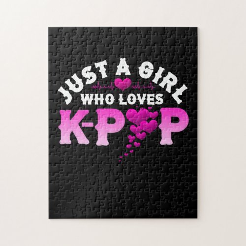 Just A Girl Who Loves K_Pop Finger Heart KPop Jigsaw Puzzle