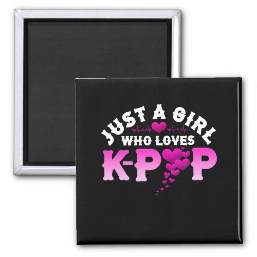 Just A Girl Who Loves K_Pop Finger Heart KPop Magnet