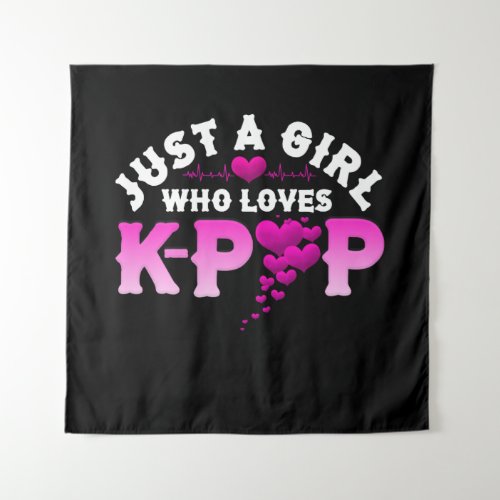 Just A Girl Who Loves K_Pop Finger Heart KPop Tapestry