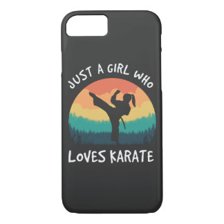 Just a Girl Who Loves Karate - Retro Karate Girl iPhone 8/7 Case