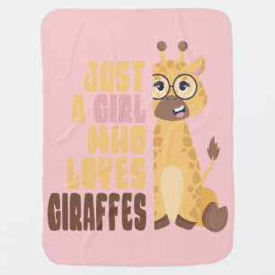 just a girl who loves kawaii giraffes baby blanket
