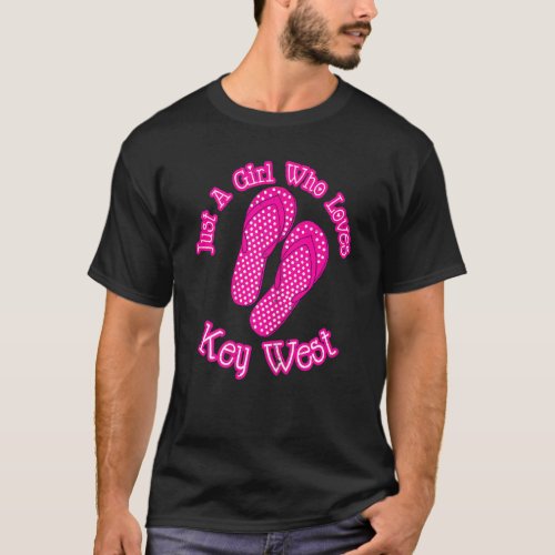 Just A Girl Who Loves Key West Florida Polka Dot F T_Shirt