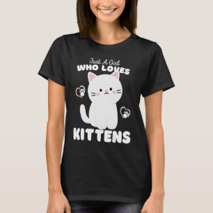 Just A Girl Who Loves Kittens Cute Kitten Kids T-Shirt