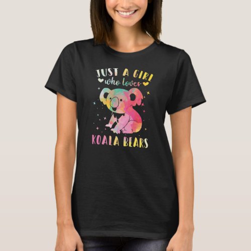 Just a Girl Who Loves Koala Bears Watercolor T_Shirt