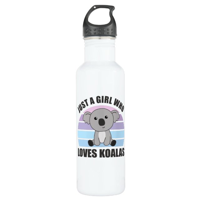 Just a Girl Who Loves Koalas - Cute Koala Stainless Steel Water Bottle (Front)