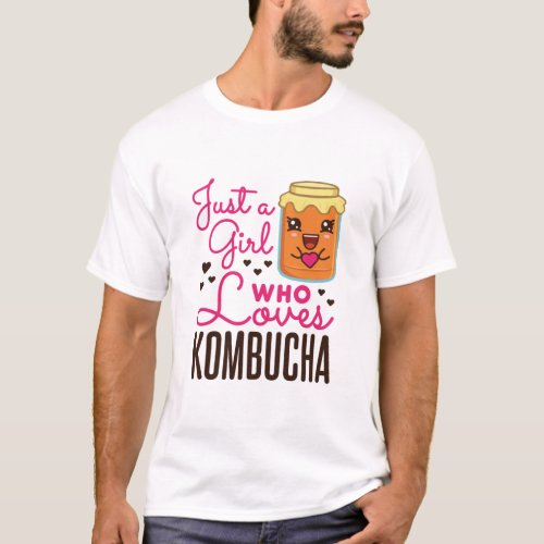 Just a Girl Who Loves Kombucha Tea Kawaii T_Shirt