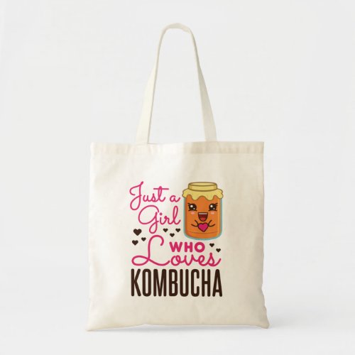 Just a Girl Who Loves Kombucha Tea Kawaii Tote Bag