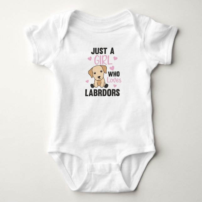 Just A Girl Who Loves Labrador Dogs Cute Animals Baby Bodysuit (Front)