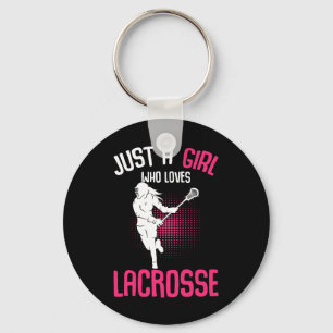 Just A Girl Who Loves Lacrosse Player Youth Girls Keychain