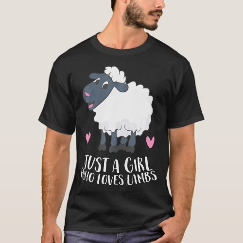 Just a Girl Who Loves Lambs Cute Sheep Girl 	 T_Shirt