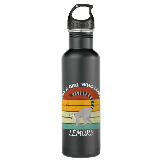 Just a girl who loves lemurs stainless steel water bottle (Front)