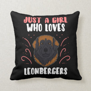 Just A Girl Who Loves Leonberger Dog Gift Throw Pillow