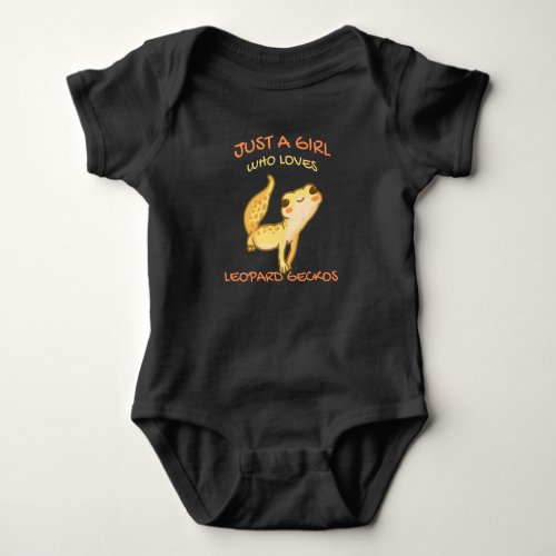 Just A Girl Who Loves Leopard Gecko Gekko Lizard Baby Bodysuit