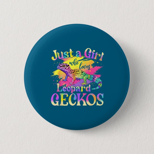 Just A Girl Who Loves Leopard Geckos  Button (Front)