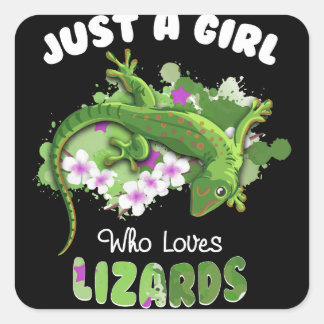 Just A Girl Who Loves Lizards Reptile Owner Square Sticker