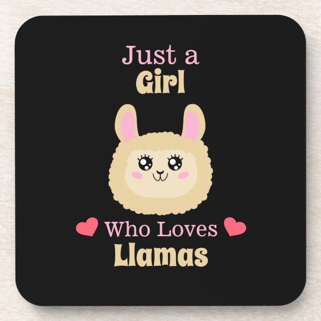 Just A Girl Who Loves Llamas Beverage Coaster (Front)
