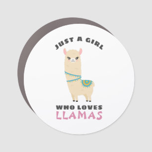 Just a Girl who loves Llamas Car Magnet