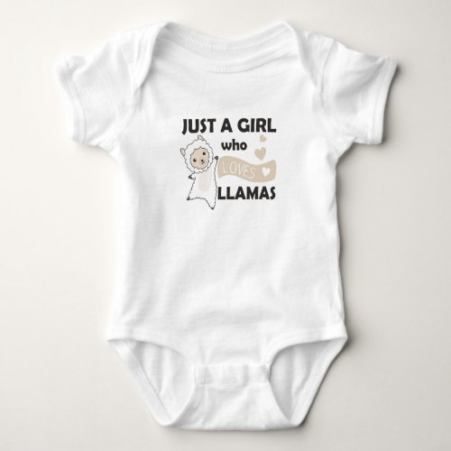 Just A Girl Who Loves Llamas Cute Animals Baby Bodysuit