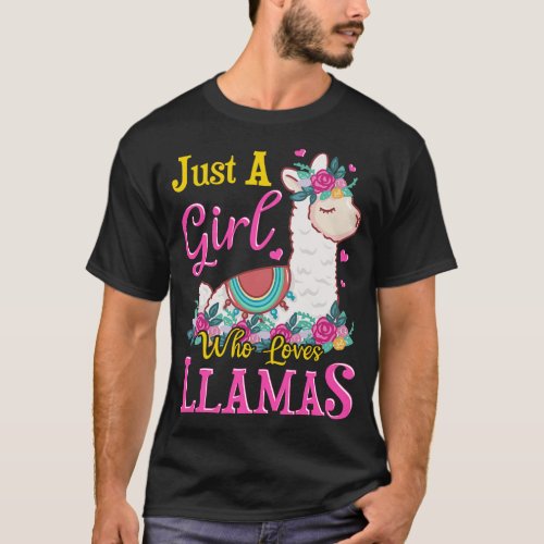Just A Girl Who Loves Llamas Cute Lama T_Shirt