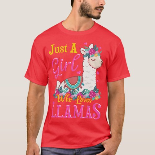 Just A Girl Who Loves Llamas Cute Lama T_Shirt