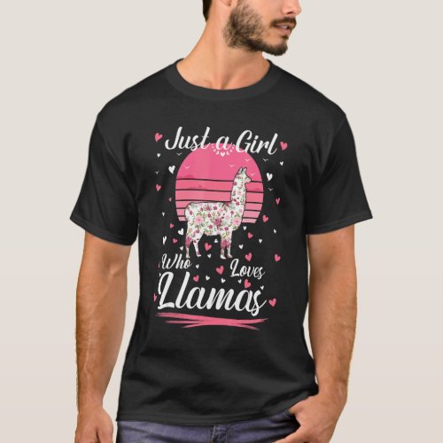 Just A Girl Who Loves Llamas For Women Girl Kids T_Shirt