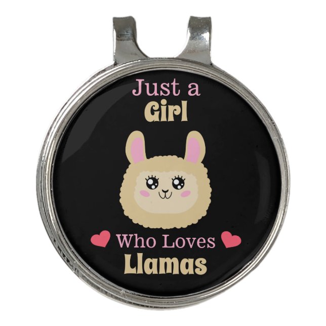 Just A Girl Who Loves Llamas Golf Hat Clip (Front)
