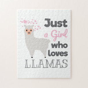Just A Girl Who Loves Llamas Jigsaw Puzzle