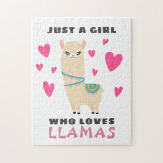Just a Girl who loves Llamas Jigsaw Puzzle