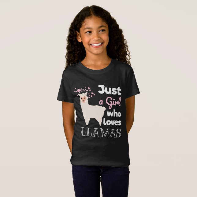 Just A Girl Who Loves Llamas T-Shirt (Front Full)