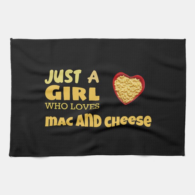 Just a girl who loves mac and cheese kitchen towel (Horizontal)