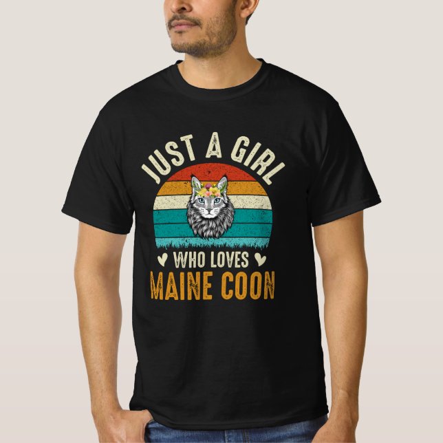 Just A Girl Who Loves Maine Coon T-Shirt (Front)